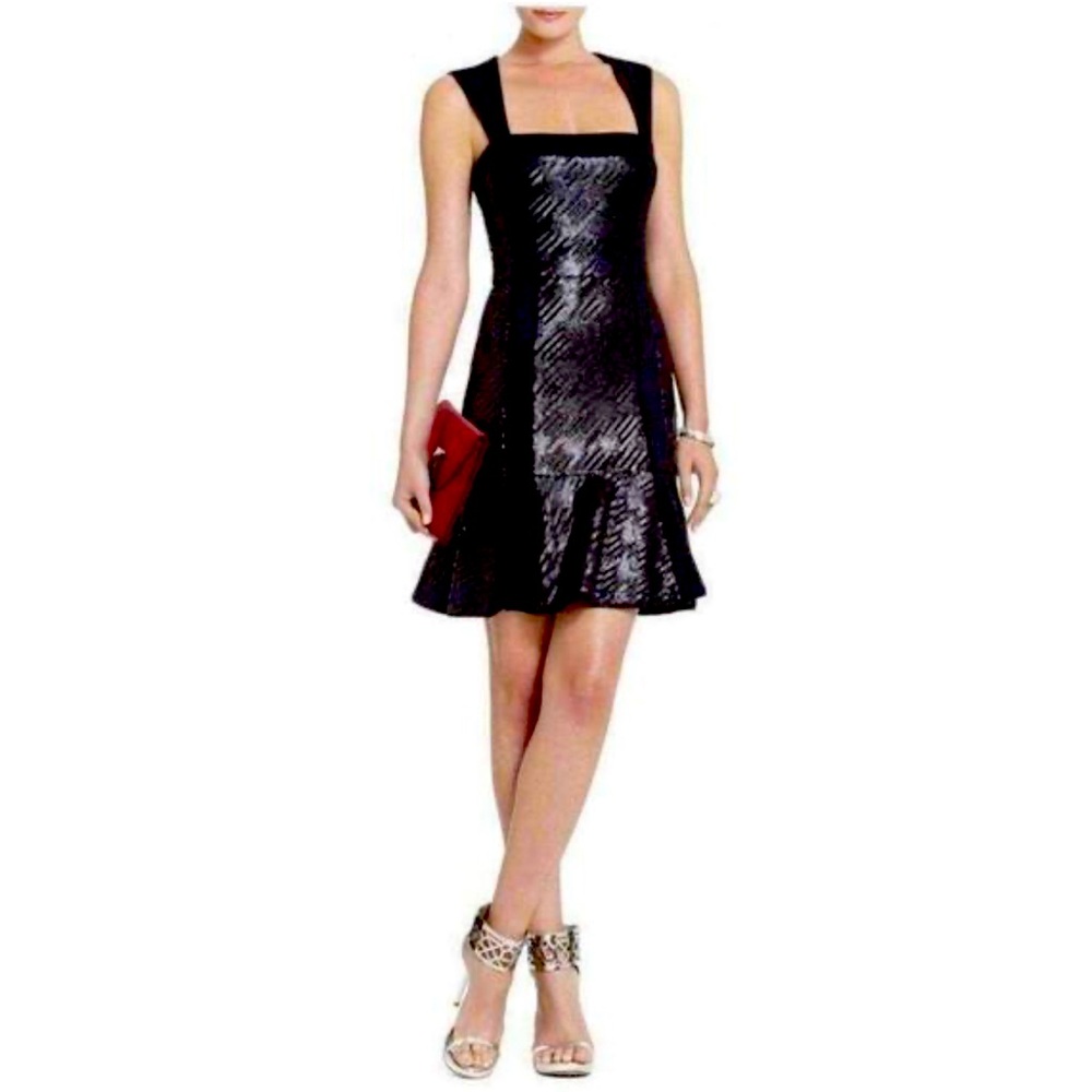 BCBGMAXAZRIA - Noelle Fitted Sequin Flounce Dress - US 8 NWT